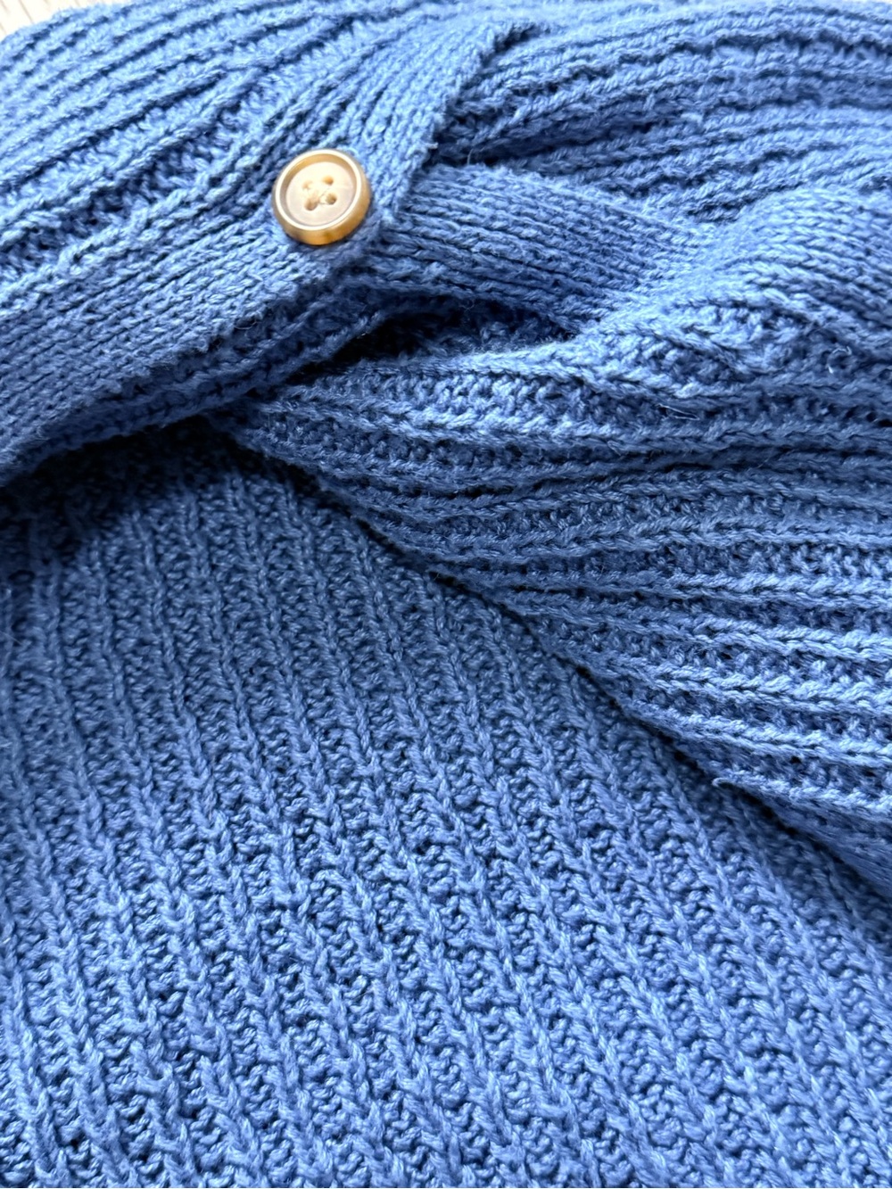 Vintage Eddie Bauer Blue Linen Cotton Knit Button Sweater Vest S - Picture 4 of 10